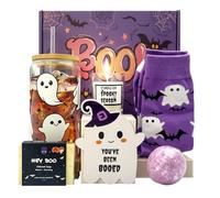 Boo Basket - Regalos para mujeres, adolescentes y adultos, relleno de cesta de Halloween para mujeres con vasos de vidrio espeluznantes, bonitos regalos de Halloween para adolescentes, niñas, su
