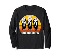 Boo Boo Crew Funny Ghost Halloween Nurse para Mujer Camiseta Manga Larga