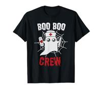Boo Boo Crew Ghost Nurse Funny Halloween Costume Camiseta gráfica económica