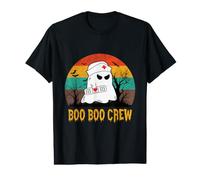 Boo Boo Crew Nurse Funny Halloween Nurse Camisa para Mujer Camiseta gráfica económica