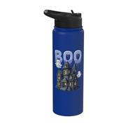 Boo Brick Builder Ghost Halloween Ladrillo o tratar espeluznante Stainless Steel Insulated Water Bottle