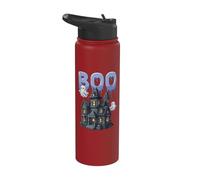 Boo Brick Builder Ghost Halloween Ladrillo o tratar espeluznante Stainless Steel Insulated Water Bottle