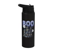 Boo Brick Builder Ghost Halloween Ladrillo o tratar espeluznante Stainless Steel Insulated Water Bottle