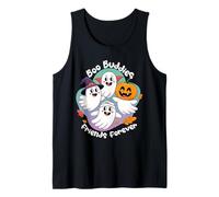 Boo Buddies Halloween 4 Friendly Ghost Friends Familia Camiseta sin Mangas