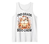 Boo Crew - Disfraz de Fantasma para Profesora de Segundo Grado para Mujer y niño Camiseta sin Mangas