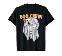 Boo Crew Halloween Dog and Cat Ghost Moon Disfraz Camiseta