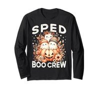 Boo Crew SPED Profesor Paraprofesional Halloween Ghost Mujeres Manga Larga