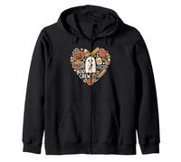 Boo Crew Teacher Halloween Corazón Doodle Spooky Sudadera con Capucha