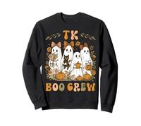 Boo Crew TK Teacher Halloween Ghost Girly Coquette Bow Mujer Sudadera
