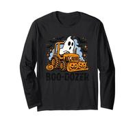 Boo-Dozer - Fantasma - Halloween - Tractor - Divertido Halloween Manga Larga