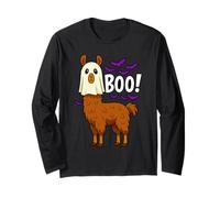 Boo Fantasma Llama Halloween Divertido Zoológico Animal Vida Silvestre Spooky Manga Larga