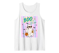 Boo Ghost Gafas de Sol Teléfono Café Helado Halloween Camiseta sin Mangas