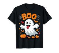 Boo Ghost Winking Tongue out Face Funny Halloween Kids Boys Camiseta