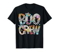 Boo Halloween Crew Preppy Low Plaid Ghost Pumpkin Girl para Mujer Camiseta