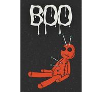 Boo Halloween Notebook: Lined Journal For Back to School, Office, Work With Spooky Voodoo Doll Design