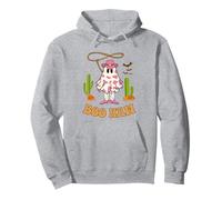 Boo Haw Ghost Western Cowgirl Disfraz de Halloween para Mujer Groovy Sudadera con Capucha
