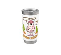 Boo Haw Ghost Western Cowgirl Disfraz de Halloween para mujer Groovy Vaso térmico de acero inoxidable de doble pared
