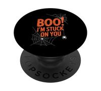 Boo I'm Stuck On You Spider Webs Halloween PopSockets PopGrip Adhesivo