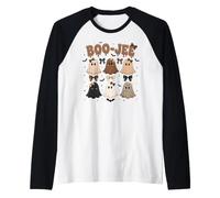 Boo-JEE Cute Ghost Coquette Bow Halloween Camiseta Manga Raglan