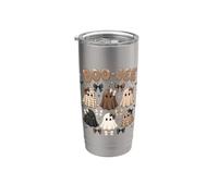 Boo-Jee Cute Ghost Coquette Bow Halloween Vaso térmico de acero inoxidable de doble pared
