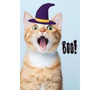 Boo: Notebook with a funny halloween kitten
