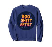 Boo Sheet Artist This Is Boo Sheet, Espeluznante diversión de Halloween Sudadera, Unisex para Adultos, Azul Marino, XXL