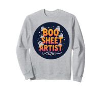 Boo Sheet Artist This Is Boo Sheet, Espeluznante diversión de Halloween Sudadera, Unisex para Adultos, Gris Jaspeado, XL