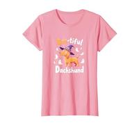 Boo-Tiful Dachshund - Sudadera de Halloween para Amantes de los Perros espeluznantes Camiseta, Mujer, Rosado, XL