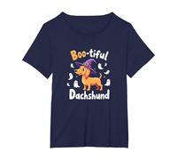 Boo-Tiful Dachshund - Sudadera de Halloween para Amantes de los Perros espeluznantes Camiseta, Mujer Tallas Grandes, Azul Marino, 6XL Grande