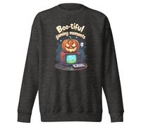 Boo-Tiful Gaming Moments - Sudadera unisex divertida de Halloween para adultos, gris, S
