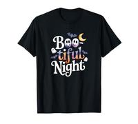 Boo-Tiful Noche Lindo Acuarela Juego de Palabras de Halloween Camiseta
