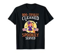 Boo-tifully limpiado espeluznantemente Servido Conserje Escolar Halloween Camiseta