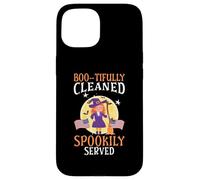Boo-tifully limpiado espeluznantemente Servido Conserje Escolar Halloween Carcasa para iPhone 15
