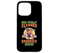 Boo-tifully limpiado espeluznantemente Servido Conserje Escolar Halloween Carcasa para iPhone 15 Pro MAX