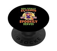 Boo-tifully limpiado espeluznantemente Servido Conserje Escolar Halloween PopSockets PopGrip Adhesivo