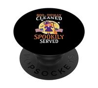 Boo-tifully limpiado espeluznantemente Servido Conserje Escolar Halloween PopSockets PopGrip Adhesivo