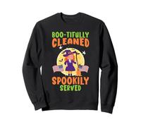 Boo-tifully limpiado espeluznantemente Servido Conserje Escolar Halloween Sudadera