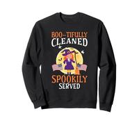 Boo-tifully limpiado espeluznantemente Servido Conserje Escolar Halloween Sudadera