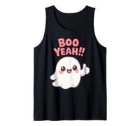 Boo Yeah Chibi Ghost Kawaii Halloween Espeluznante Camiseta sin Mangas