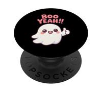 Boo Yeah Chibi Ghost Kawaii Halloween Espeluznante PopSockets PopGrip Adhesivo