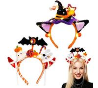 Booaee Limpiador de pipas de Halloween para manualidades, limpiador de pipas para luces LED, para Halloween, juego de manualidades para diademas iluminadas, tocado con sombrero de bruja, fantasma