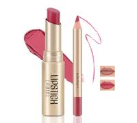 Boobeen 2 Piezas Lápiz Labial y Delineador de Labios, Ultra Larga Duración Mate Nude LipLiner Lápiz Labial Cremoso Impermeable Color de Labios