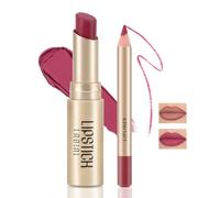 Boobeen 2 Piezas Lápiz Labial y Delineador de Labios, Ultra Larga Duración Mate Nude LipLiner Lápiz Labial Cremoso Impermeable Color de Labios