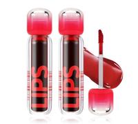 Boobeen 2Pcs Hidratante Labial Stain, Brillo de Labios - Hidratación Duradera, No Pegajoso, Impermeable con Brillo Waterlight y Suavizante Tinte Líquido de Labios para Labio Ricos y Brillantes