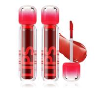 Boobeen 2Pcs Hidratante Labial Stain, Brillo de Labios - Hidratación Duradera, No Pegajoso, Impermeable con Brillo Waterlight y Suavizante Tinte Líquido de Labios para Labio Ricos y Brillantes