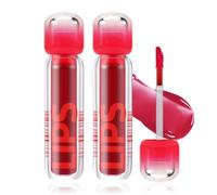 Boobeen 2Pcs Hidratante Labial Stain, Brillo de Labios - Hidratación Duradera, No Pegajoso, Impermeable con Brillo Waterlight y Suavizante Tinte Líquido de Labios para Labio Ricos y Brillantes