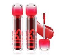 Boobeen 2Pcs Hidratante Labial Stain, Brillo de Labios - Hidratación Duradera, No Pegajoso, Impermeable con Brillo Waterlight y Suavizante Tinte Líquido de Labios para Labio Ricos y Brillantes