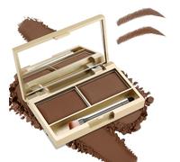 Boobeen Eyebrow Powder Kit, paleta de cejas impermeable de 2 colores, maquillaje para rellenar cejas, color de cejas, forma de polvo, cejas de aspecto natural, con pincel de espejo (03# Light + Dark