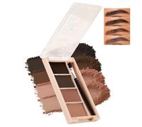 Boobeen Paleta de Polvos de Cejas de 4 Colores para Mujeres, Maquillaje de Cejas en polvo de Acabado mate de larga Duración, kit de Contorno de ojos Natural Con brocha