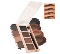 Boobeen Paleta de Polvos de Cejas de 4 Colores para Mujeres, Maquillaje de Cejas en polvo de Acabado mate de larga Duración, kit de Contorno de ojos Natural Con brocha